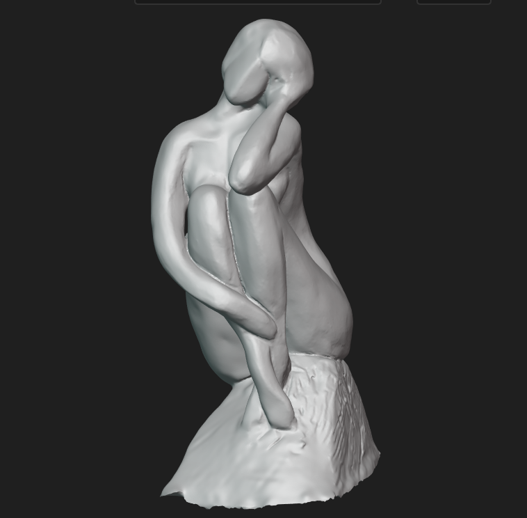 une sculpture scannée en 3D