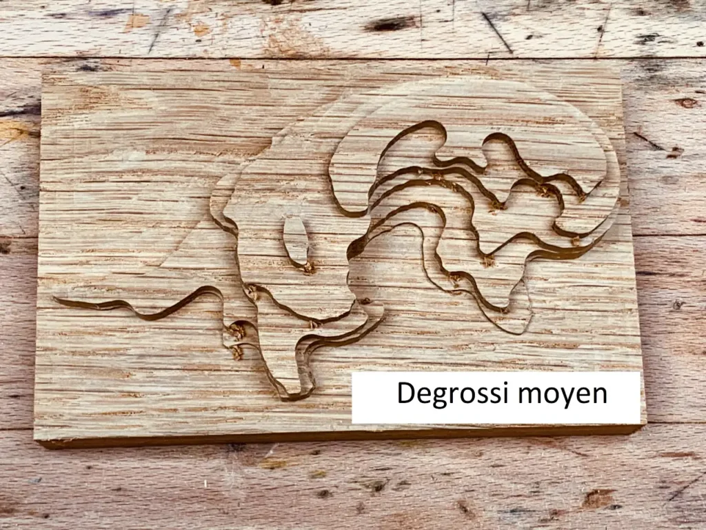 bas relief en bois en degrossi moyen