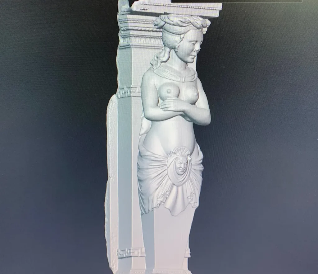 Scan numérique d'un statue en pierre